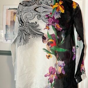 Etro Black and White Graphic Button Down Shirt